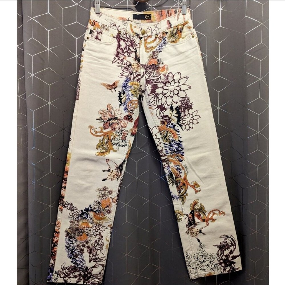 Just Cavalli by Roberto Cavalli Printed Jeans Men Sz31 Late 1990s Vintage